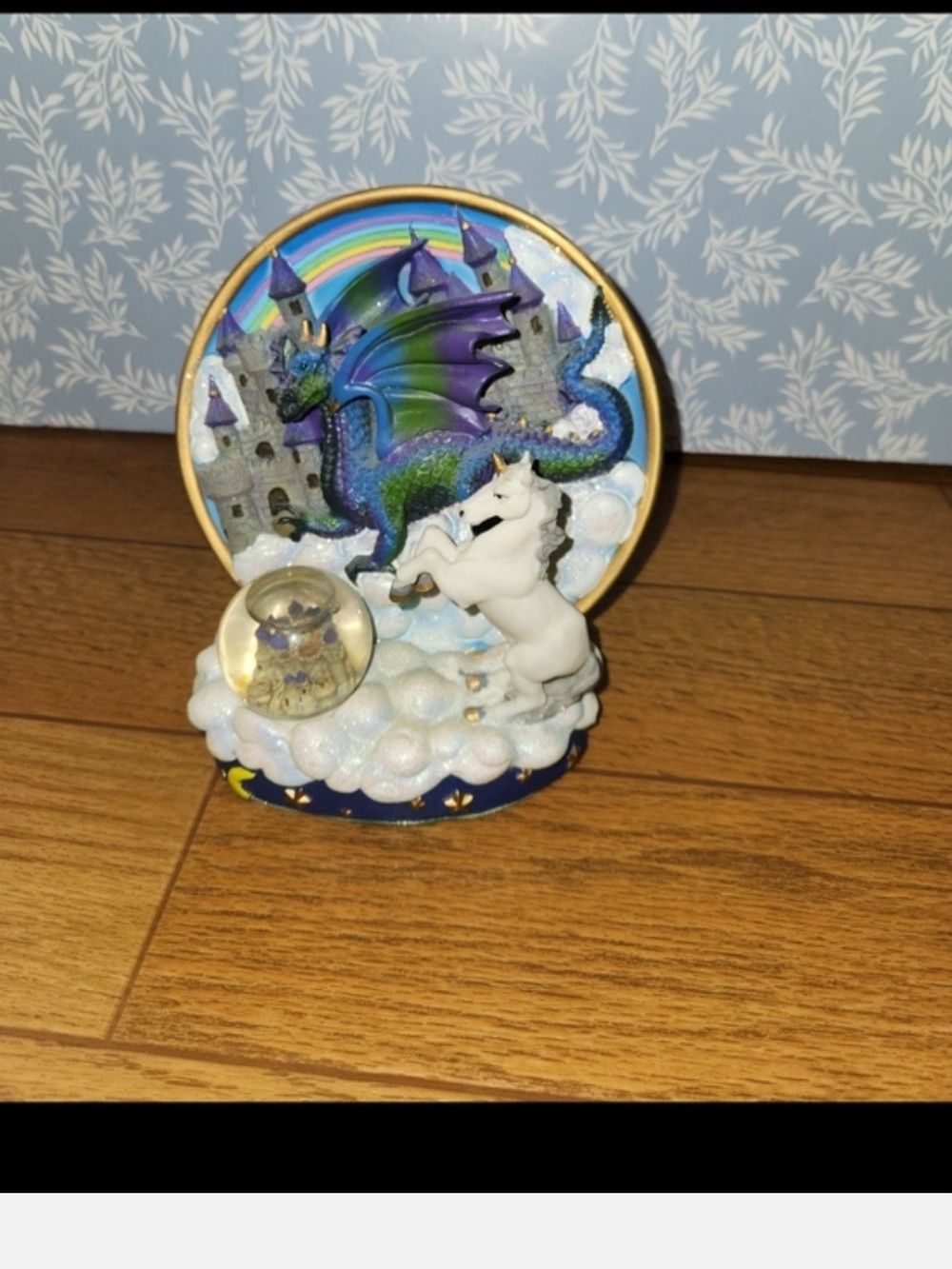 Fantasy Dragon and Unicorn Snow Globe - 2 Piece